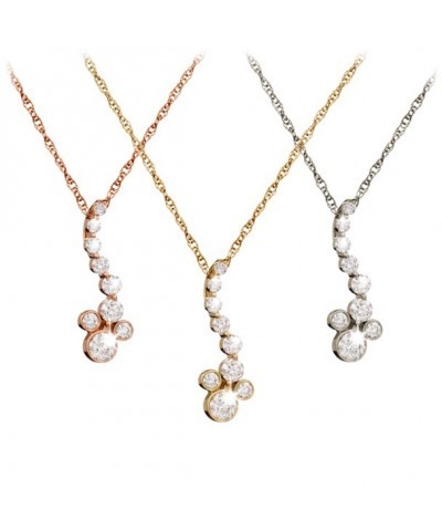 Diamond Mickey Mouse Pendant Necklace - 14K Gold