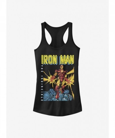 Marvel Girls Iron Man Cotton Tank Top - Junior Sizes in Black