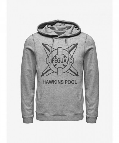 Stranger Things Hoodie - Grey Men's Lifeguard Sweatshirt