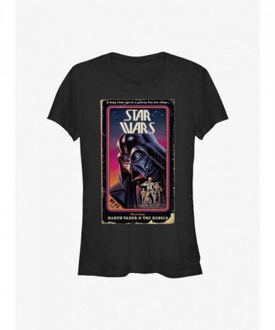 Star Wars Inspired Lightweight Cotton Girls T-Shirt - Junior Sizes BLACK