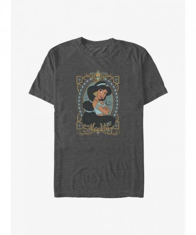 Disney Aladdin Jasmine Elegant Portrait T-Shirt - Grey