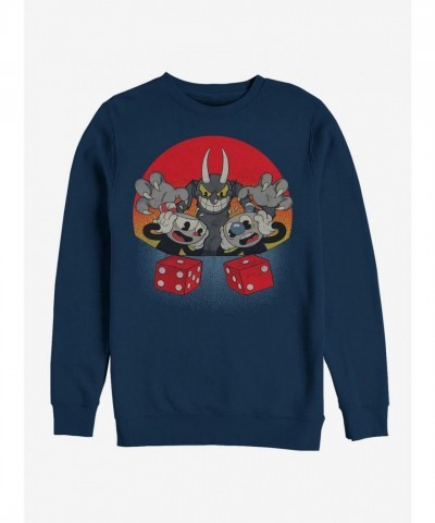 Cuphead Snake Eyes Blue Sweatshirt for Men