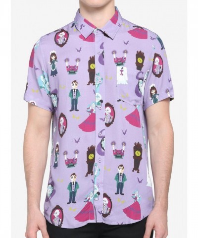 Our Universe Haunted Mansion Characters Woven Button-Up Unisex