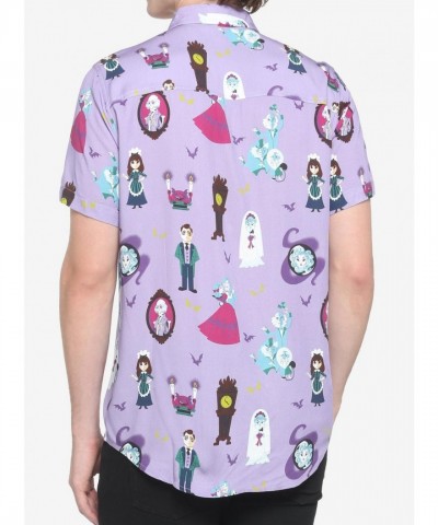 Our Universe Haunted Mansion Characters Woven Button-Up Unisex
