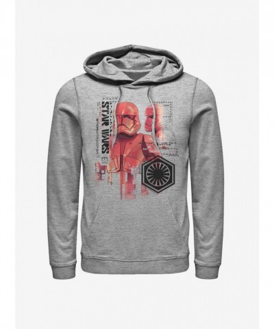 Star Wars Red Trooper Hoodie for Men - Grey Schematic Design