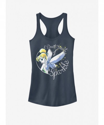 Disney Tinker Bell Sparkle Magic Cotton Tank Top for Girls - Blue
