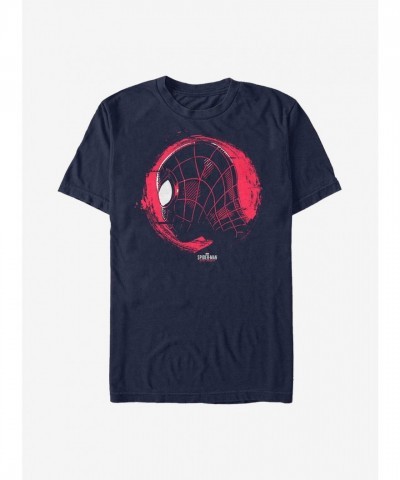 Marvel's Miles Morales Spider-Man Circle Logo T-Shirt - Blue Men's