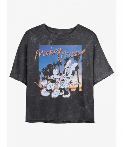 Disney California Sunset Crop T-Shirt for Girls - Black
