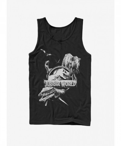 Jurassic World Fallen Kingdom Logo Attack Tank T-Shirt - Black Unisex
