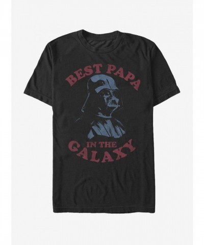 Star Wars Unisex T-Shirt Featuring Darth Vader - Best Papa in the Galaxy - Black
