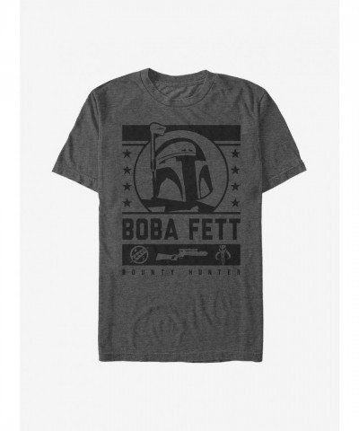 Star Wars Unisex Boba Fett T-Shirt - Grey Comfortable Blend