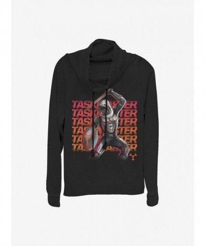 Marvel Girls Taskmaster Cowl Neck Top - Black Lightweight Sweatshirt