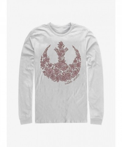 Star Wars White Rebel Rose Men's Long Sleeve T-Shirt