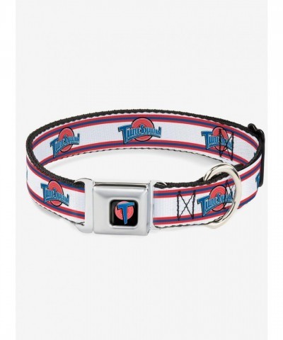 Space Jam Logo Seatbelt Buckle Collar for Dogs - White Red Blue