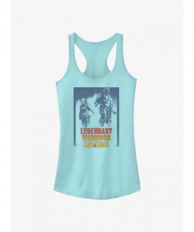 Mandalorian Legends: Bo-Katan & Din Djarin Girls Blue Cotton Tank