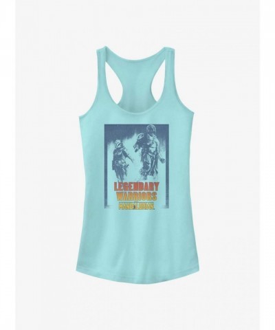Mandalorian Legends: Bo-Katan & Din Djarin Girls Blue Cotton Tank