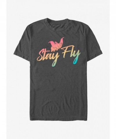 Disney Dumbo Soaring T-Shirt - Grey Men's Size