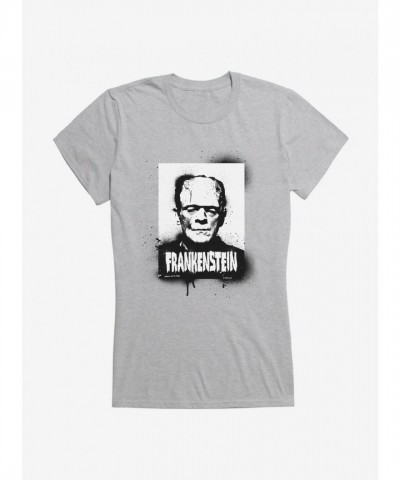 Universal Monsters Frankenstein Spray Paint Portrait Junior T-Shirt