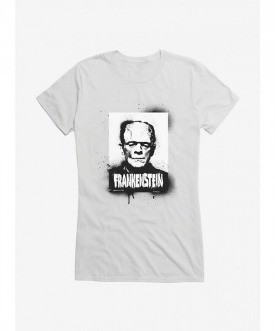 Universal Monsters Frankenstein Spray Paint Portrait Junior T-Shirt