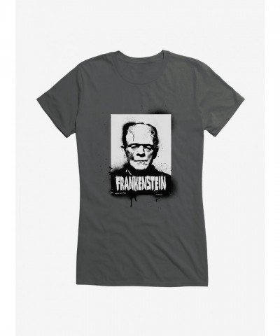 Universal Monsters Frankenstein Spray Paint Portrait Junior T-Shirt