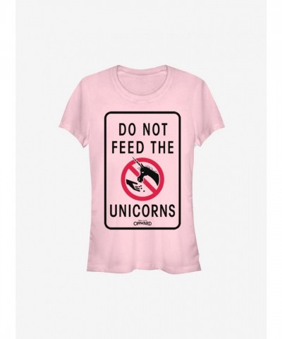 Disney Pixar Onward Girls Pink T-Shirt - Don't Feed The Unicorns