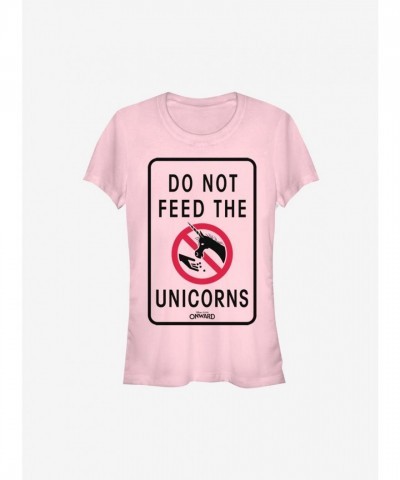 Disney Pixar Onward Girls Pink T-Shirt - Don't Feed The Unicorns