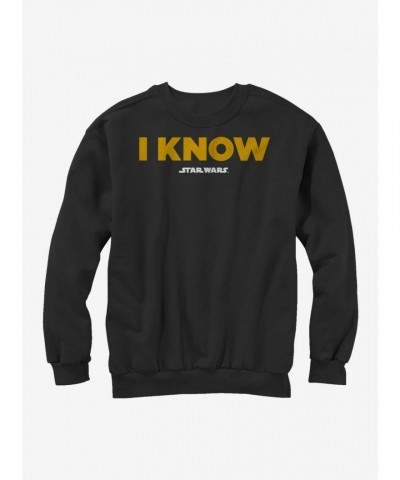 Star Wars Black Sweatshirt - "I Know" Han Solo Design for Men