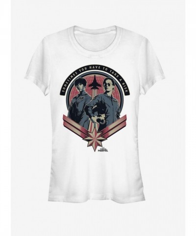 Marvel Captain Marvel Superheroine T-Shirt for Girls - White