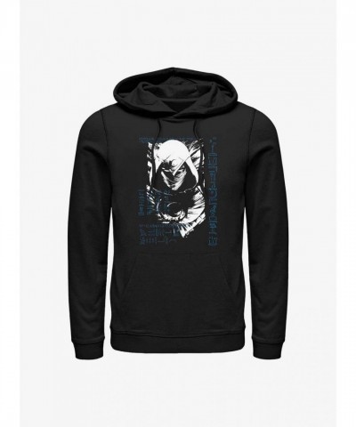 Marvel Moon Knight Graphic Grunge Hoodie - Men's Black