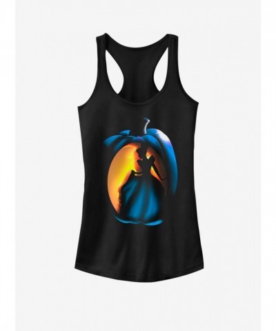 Disney Girls Tank Top - Cinderella Pumpkin T-Shirt - Black