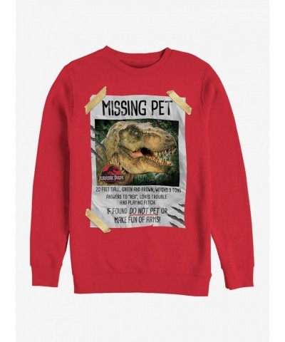 T. Rex Missing Pet Unisex Sweatshirt - RED