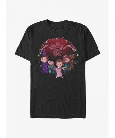 Stranger Things Chibi Heroes Unisex Tee - Black
