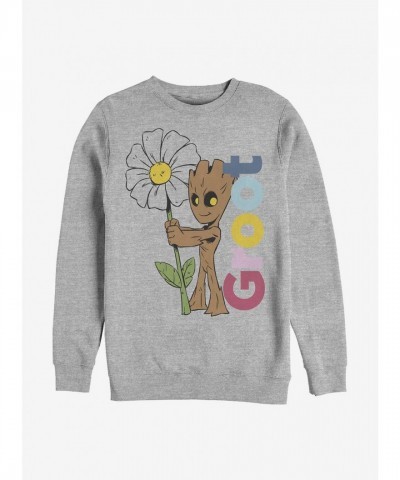Marvel's Guardians of the Galaxy Comfortable Grey Daisy Groot Hoodie for Men