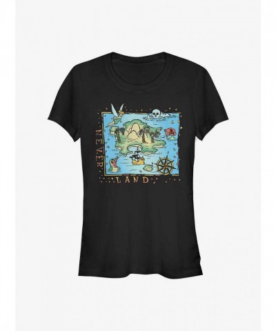 Disney Peter Pan Adventures Girls Cotton T-Shirt - Black