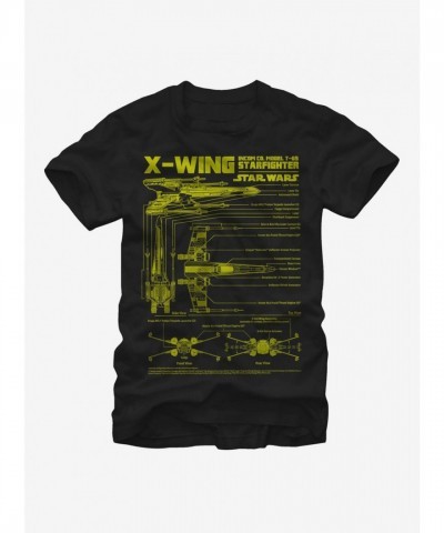 Star Wars X-Wing Fighter Design Tee - Black