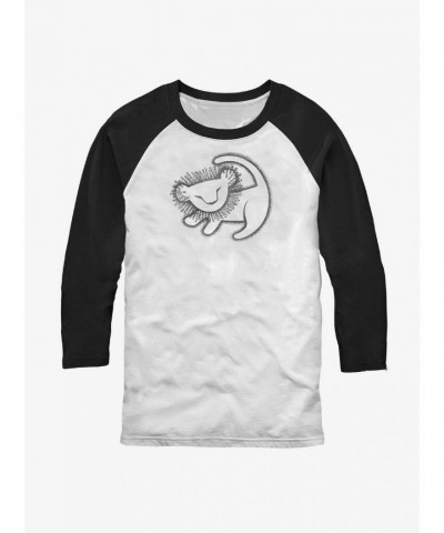 Disney The Lion King Simba Raglan T-Shirt - White Men's