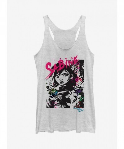Star Wars Forces of Destiny Sabine Women's Racerback Tank - White