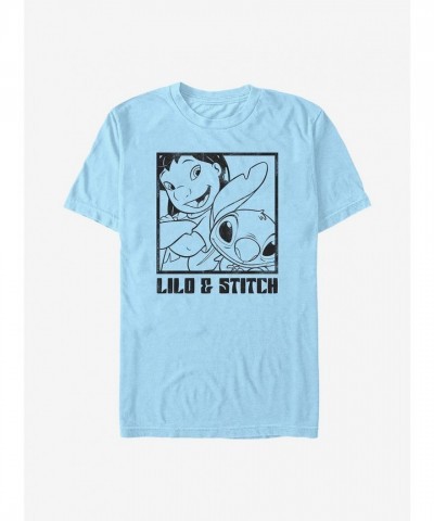 Disney Lilo & Stitch Unisex Snap T-Shirt - Blue