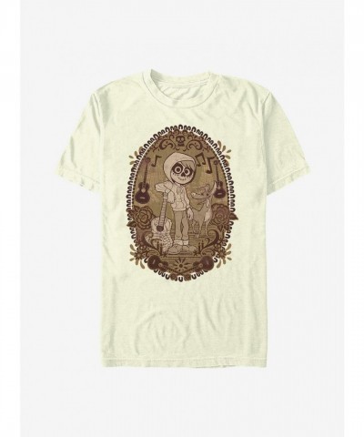 Disney Pixar Coco Miguel Art T-Shirt - Tan Beige for Men