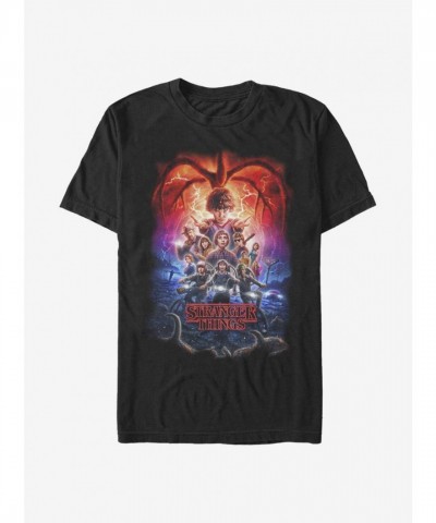 Extra Soft Stranger Things Pumpkin Group T-Shirt - Men's Black