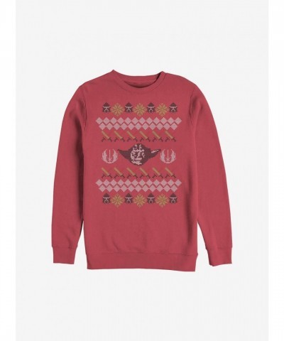Star Wars Jedi Holiday Festive Red Sweater for Men