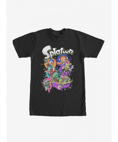 Nintendo Black Ink Splatter T-Shirt for Splatoon Fans