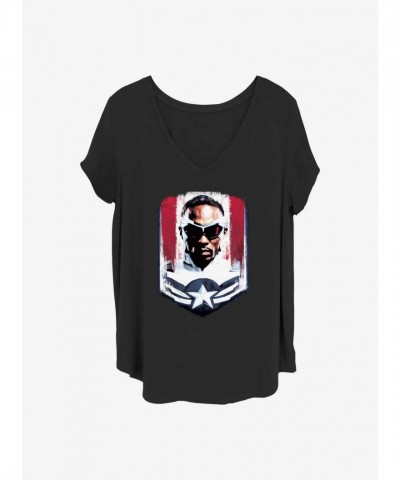 Marvel The Falcon and Winter Soldier Girls Plus Size Tee - Black