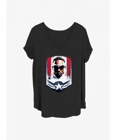 Marvel The Falcon and Winter Soldier Girls Plus Size Tee - Black