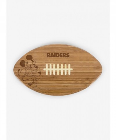Disney Mickey Mouse NFL Las Vegas Raiders Bamboo Football Cutting Board