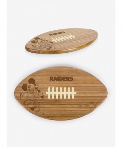 Disney Mickey Mouse NFL Las Vegas Raiders Bamboo Football Cutting Board