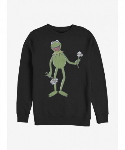 Disney Big Kermit Muppets Crewneck Sweatshirt - Men's Black