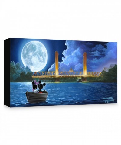 Jared Franco's Romantic Mickey and Minnie Mouse Drifting in the Moonlight Canvas Print