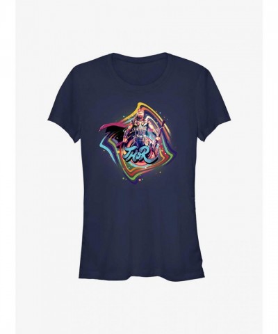 Marvel's Groovy Thor Tee for Girls - Lightweight Blue Cotton