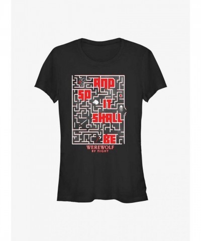 Marvel's Werewolf By Night Maze Girls Lightweight Cotton T-Shirt - Black